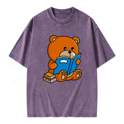 Pagewings Bookish Bear Unisex Washed T-shirt