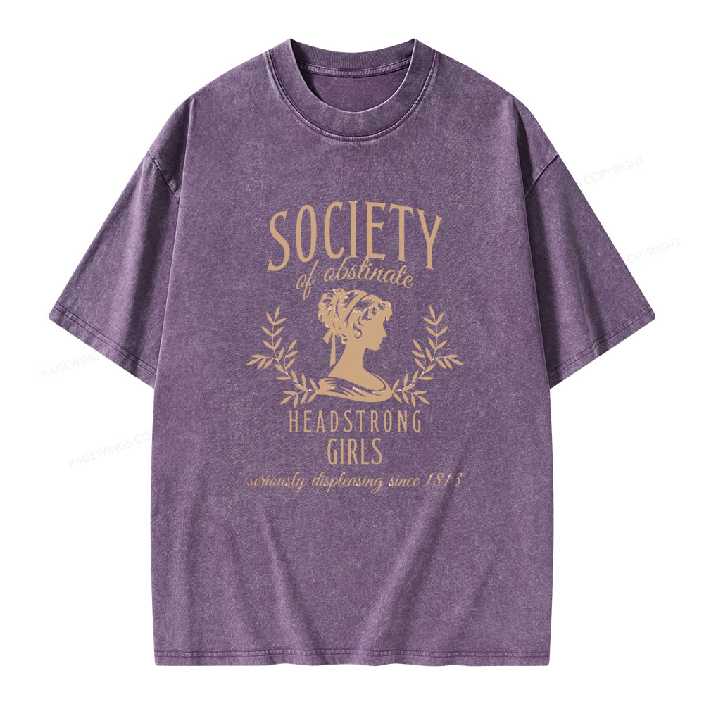Pagewings Society Of Obstinate Headstrong Girls  Unisex Washed T-shirt