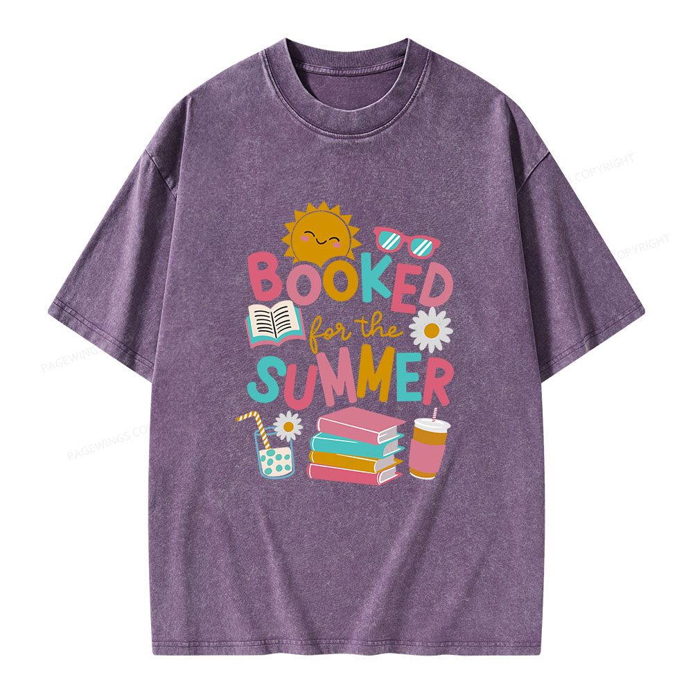 Pagewings Booked For The Summer Unisex Washed T-shirt