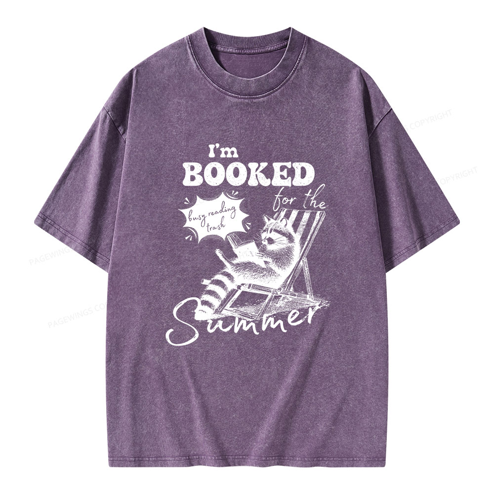 Pagewings I'm Booked For The Summer Unisex Washed T-shirt