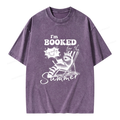 Pagewings I'm Booked For The Summer Unisex Washed T-shirt