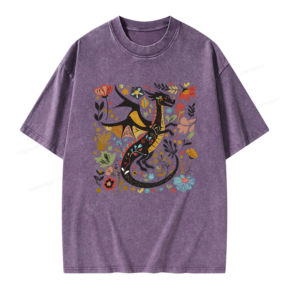 Pagewings Fantasy Reader Unisex Washed T-shirt