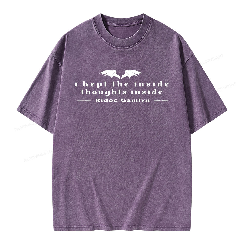 Pagewings I Kept The Inside Thoughts Inside Unisex Washed T-shirt