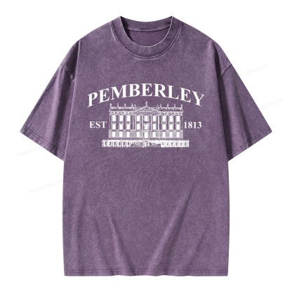 Pagewings Pemberley Unisex EST 1813 Washed T-shirt
