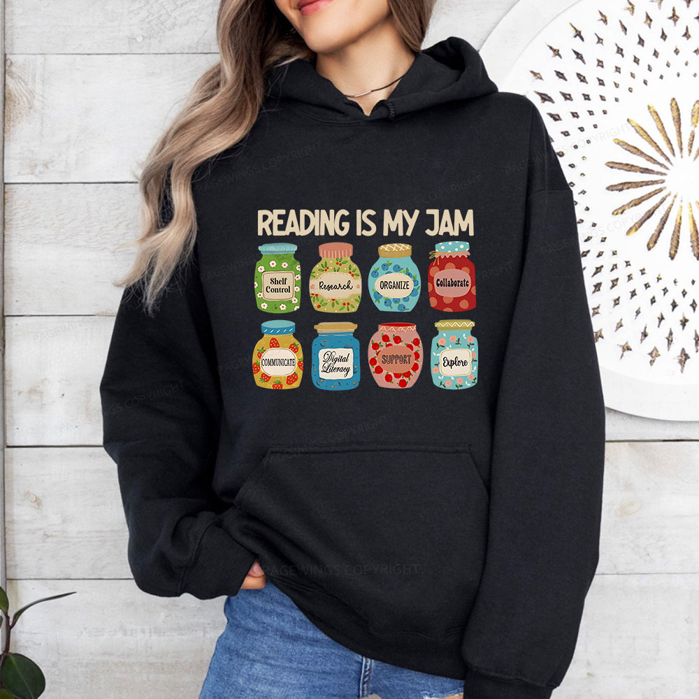 Pagewings Reading is My Jam Bookworm Unisex Classic Hoodie