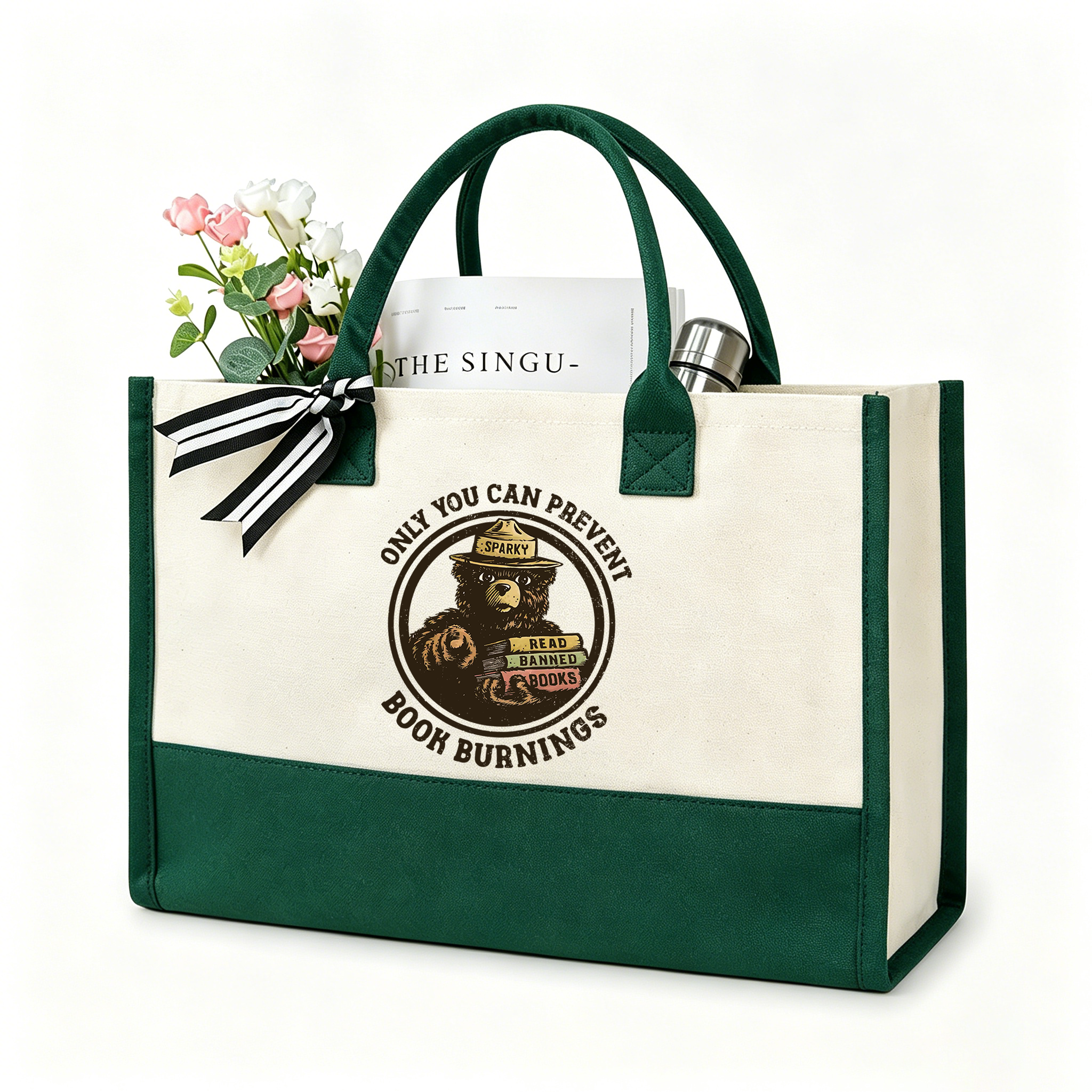 Pagewings Only You Can Prevent Book Burnings10703 Large Tote Bag