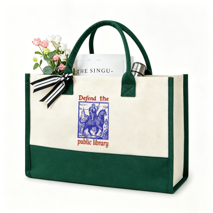 Pagewings Defend the Public Library Large Tote Bag