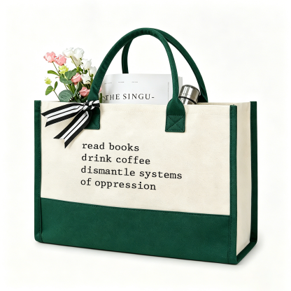 Pagewings Read Books Drink Coffee11406 Large Tote Bag