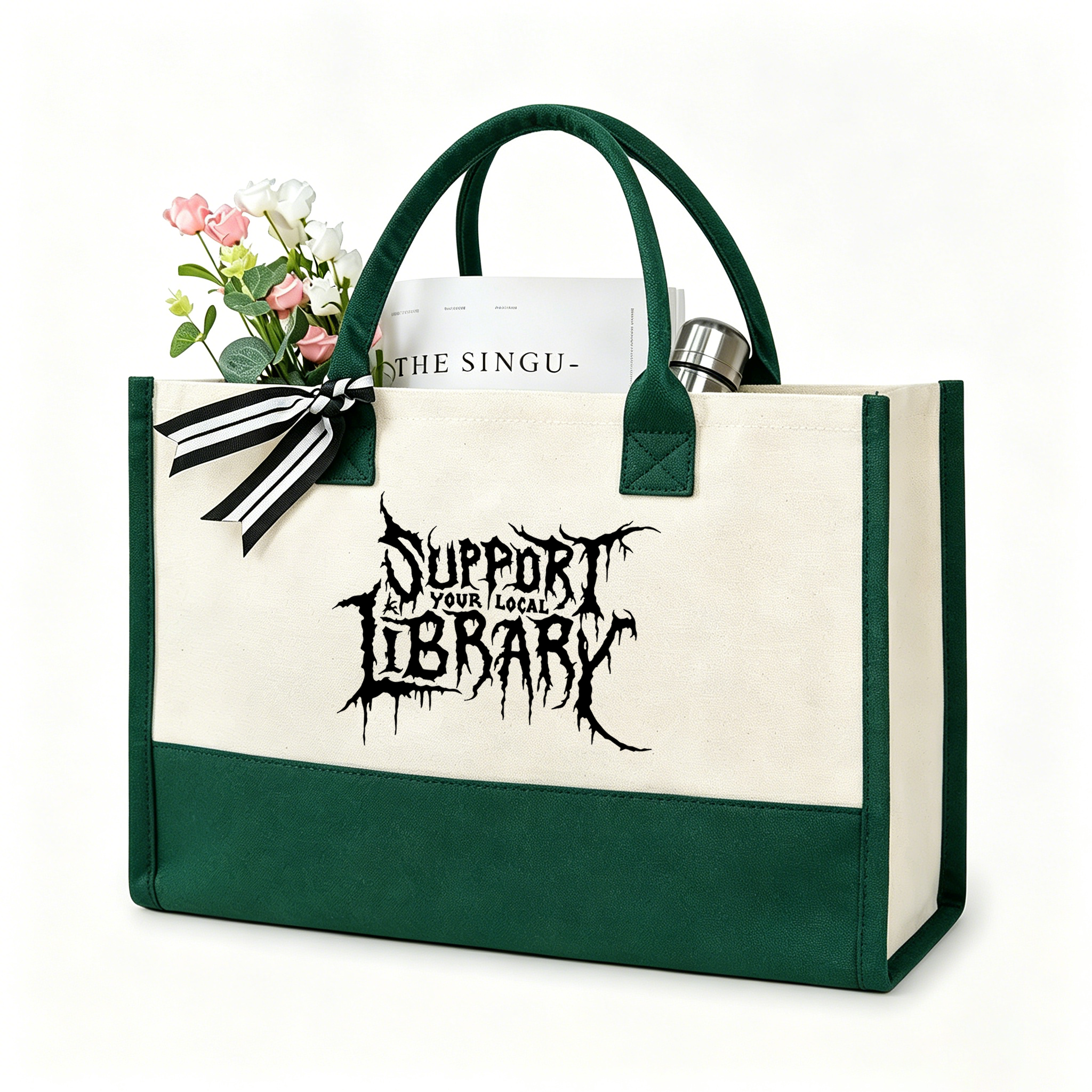 Pagewings Support Your Local Library11432 Large Tote Bag