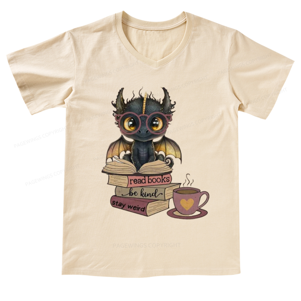 Pagewings Fourth Wing Dargon V-neck T-shirt