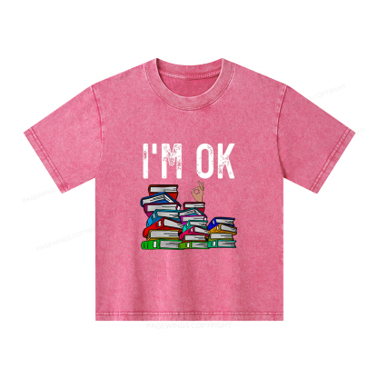 Pagewings Librarian Book Reader Funny Book Lover T Shirts Unisex Kids Washed T-shirt