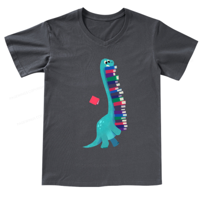 Pagewings Book Dinosaurs V-neck T-shirt