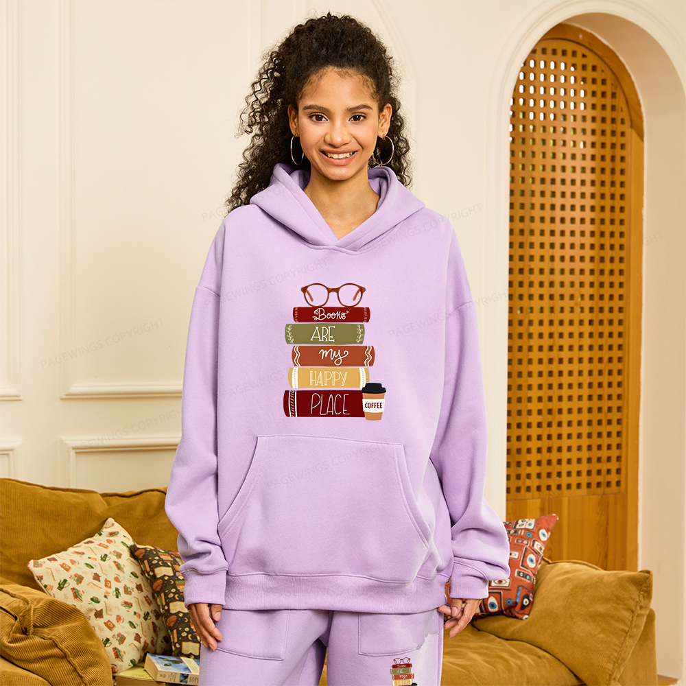 Pagewings Easily Distracted By Cats and Books Unisex Fleece Hoodie Set