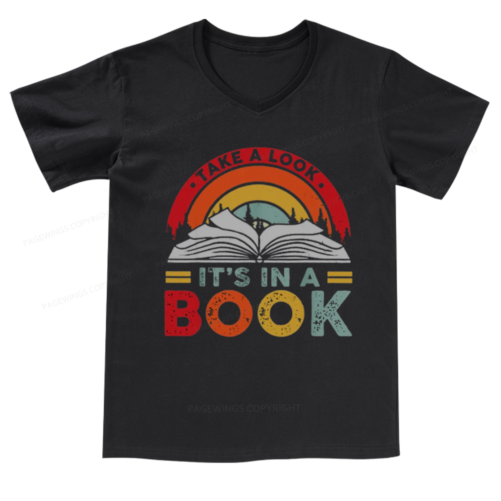 Pagewings Take A Look It's In A Book V-neck T-shirt