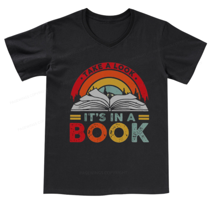 Pagewings Take A Look It's In A Book V-neck T-shirt
