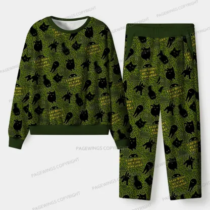 Pagewings Read Books Be Kind Stay Weird Unisex Flannel Pajama Set