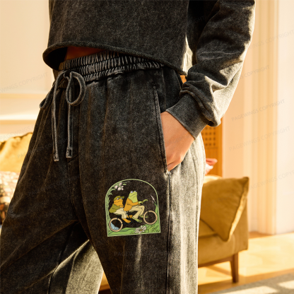 Pagewings Frog And Toad Book Vintage Unisex Washed Sweatpants