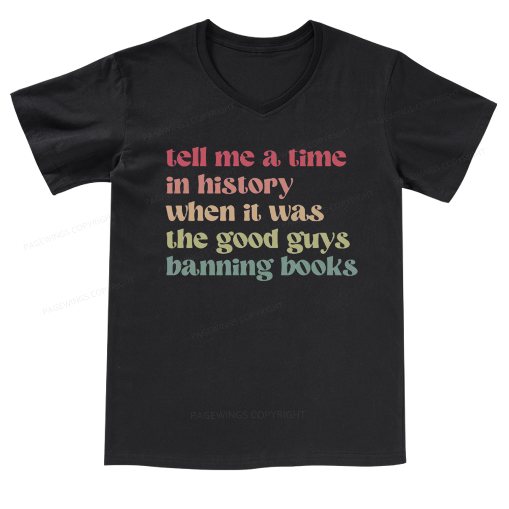 Pagewings Tell Me a Time in History V-neck T-shirt
