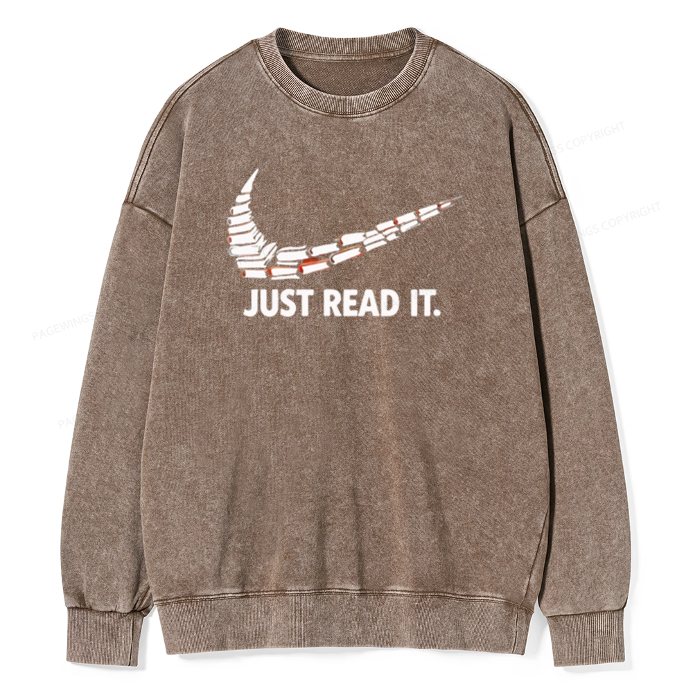 Pagewings Just Read It And Feel Deeply Unisex Washed Sweatshirt