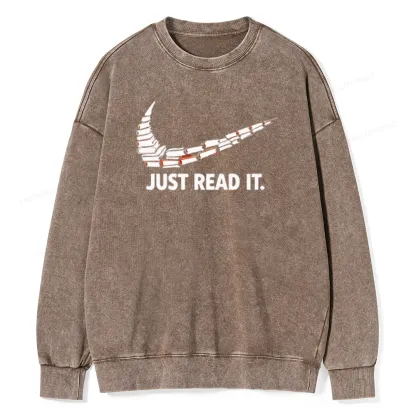 Pagewings Just Read It And Feel Deeply Unisex Washed Sweatshirt