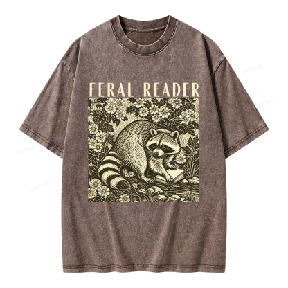 Pagewings Feeling Feral Unisex Washed T-shirt