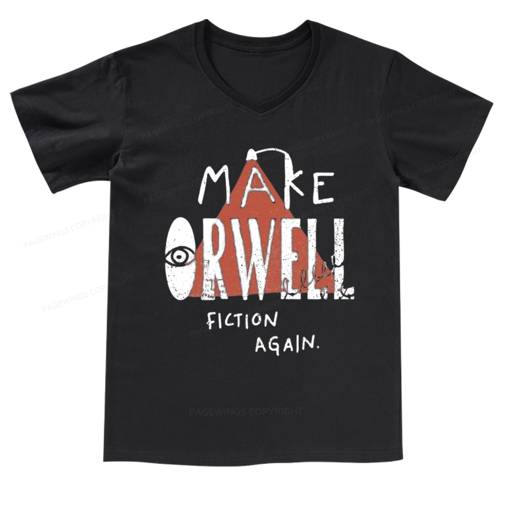 Pagewings Make Orwell Fiction Again V-neck T-shirt