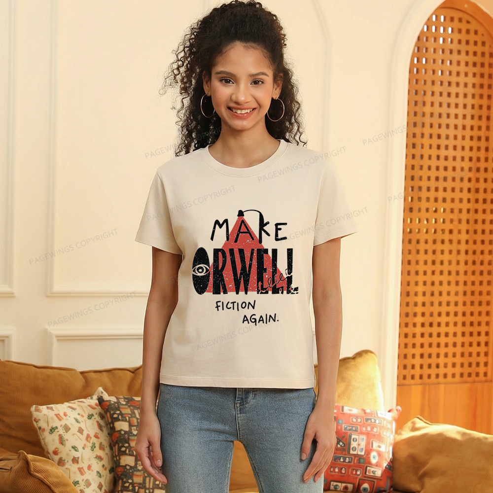 Pagewings Make Orwell Fiction Again Women's Washed T-shirt