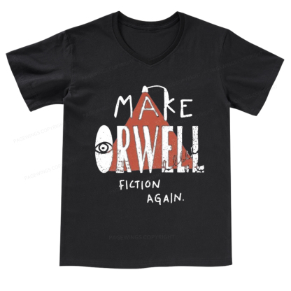 Pagewings Make Orwell Fiction Again V-neck T-shirt