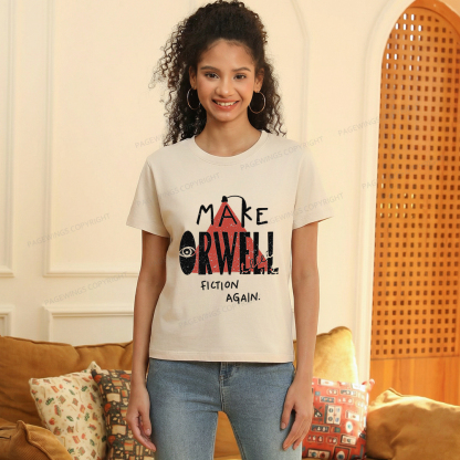 Pagewings Make Orwell Fiction Again Women's Washed T-shirt