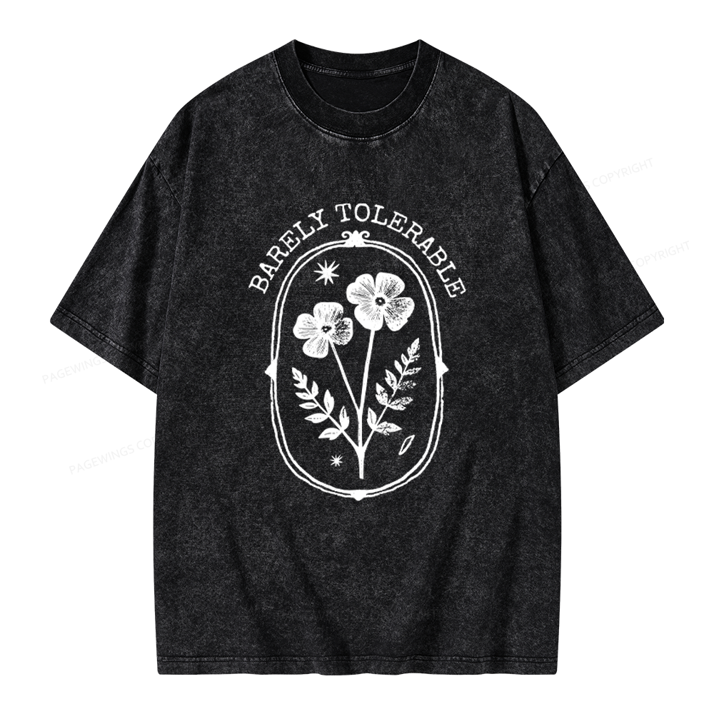 Pagewings Barely Tolerable Unisex Washed T-shirt