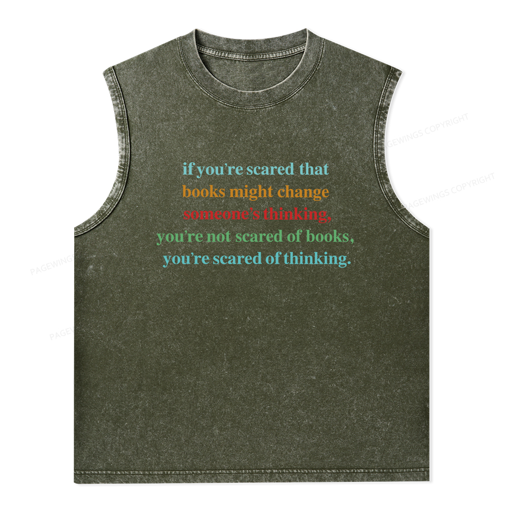 Pagewings Censorship Social Justice Shirt Booktrovert Unisex Washed Tank Top