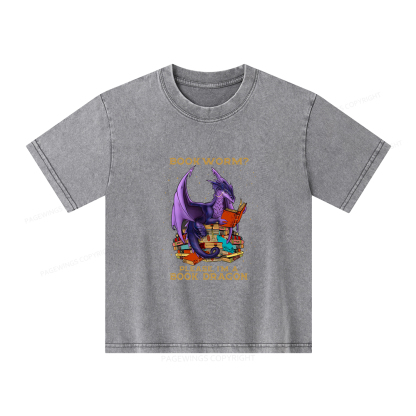 Pagewings Bookworm Please I'm A Book Dragon Unisex Kids Washed T-shirt