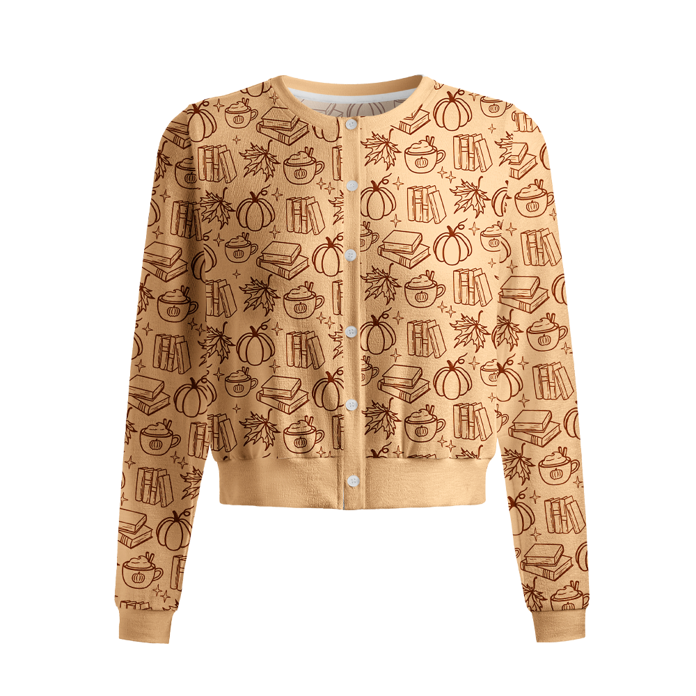 Pagewings Bookish Vibe Crew Neck Cardigan Sweaters