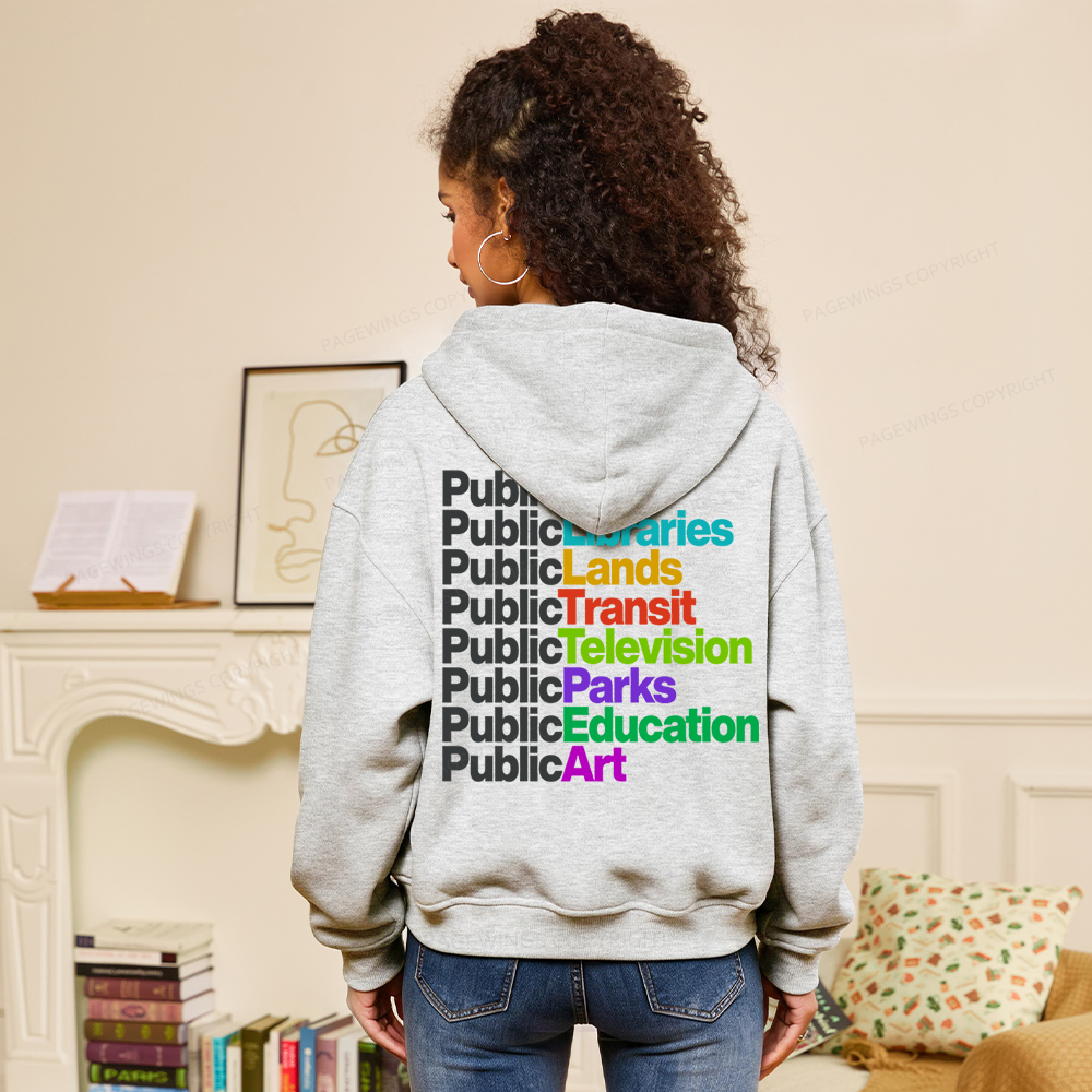 Pagewings Public Libraries Fleece Zip-Up Hoodie