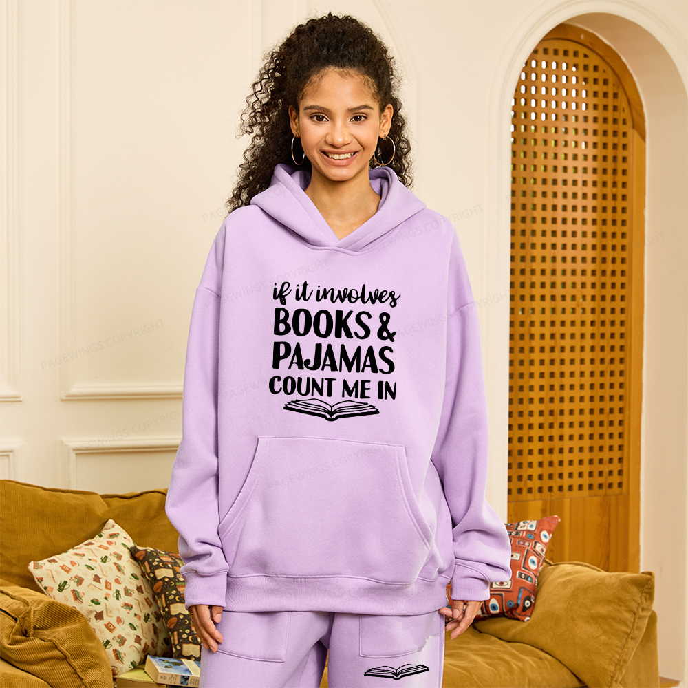 Pagewings Books And Pajamas Unisex Fleece Hoodie Set