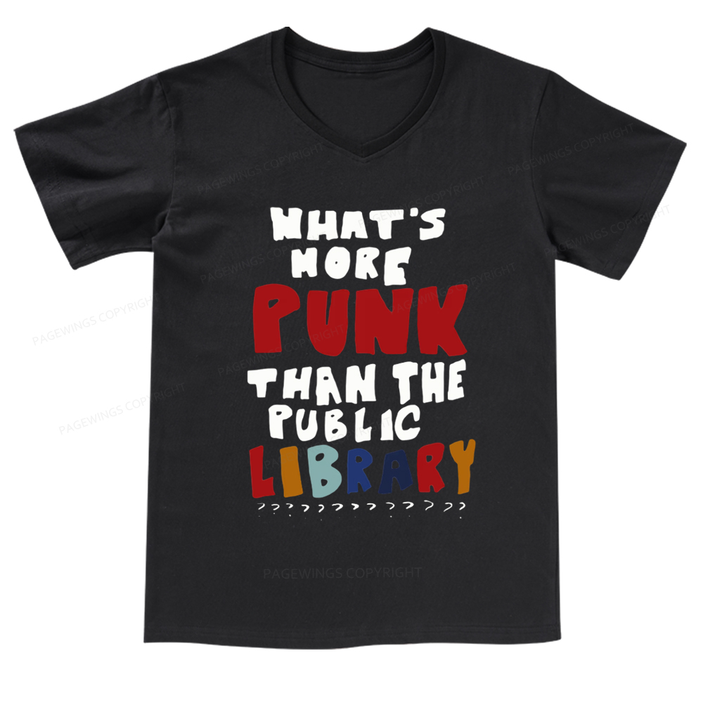 Pagewings What's More Punk Than The Public Library V-neck T-shirt