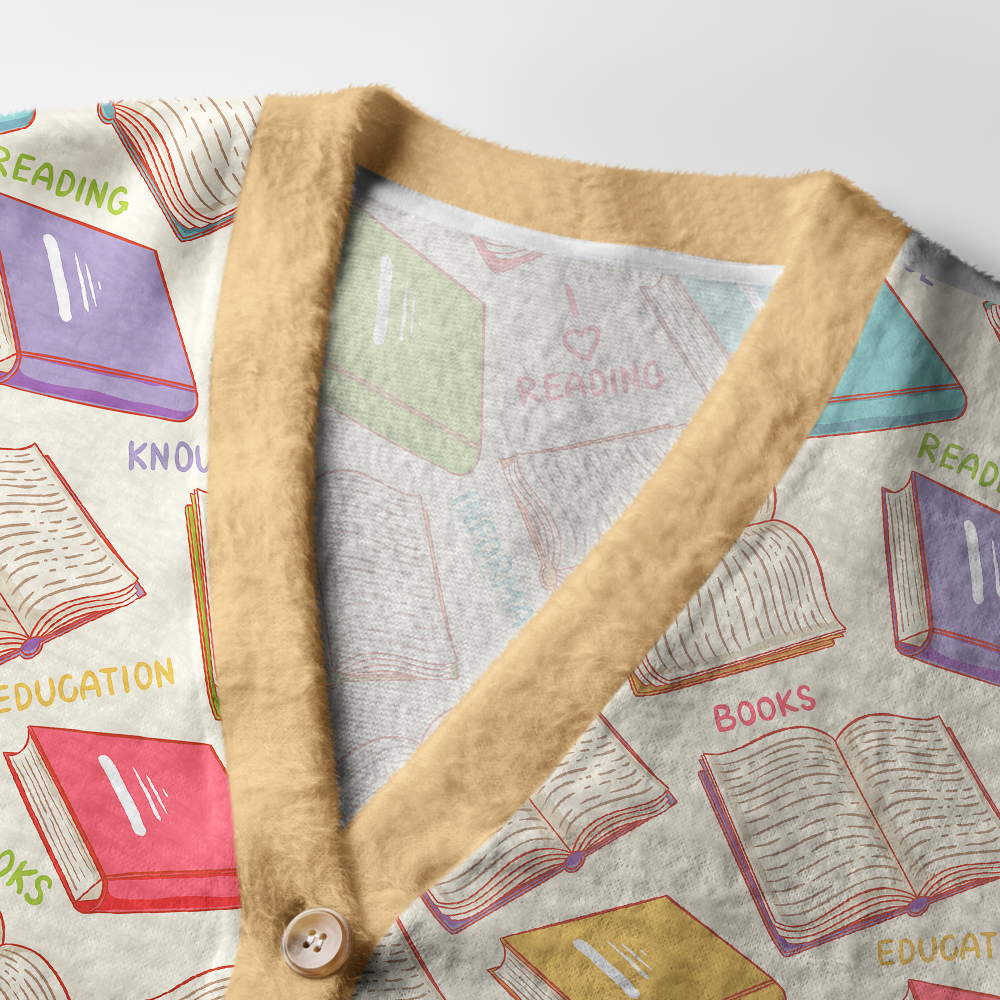 Pagewings Books Light Knit Unisex Cardigan Sweaters