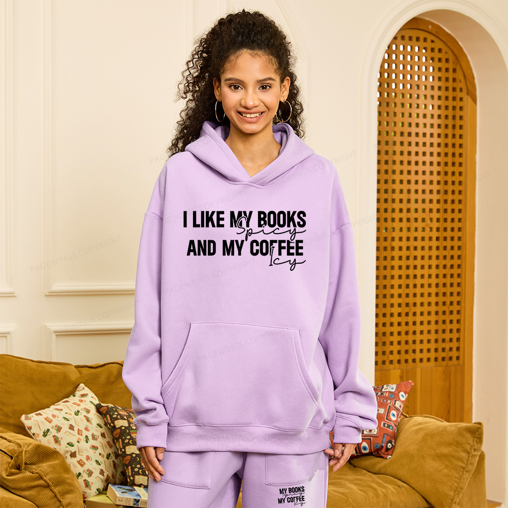 Pagewings I Like My Books And My Coffee Unisex Fleece Hoodie Set
