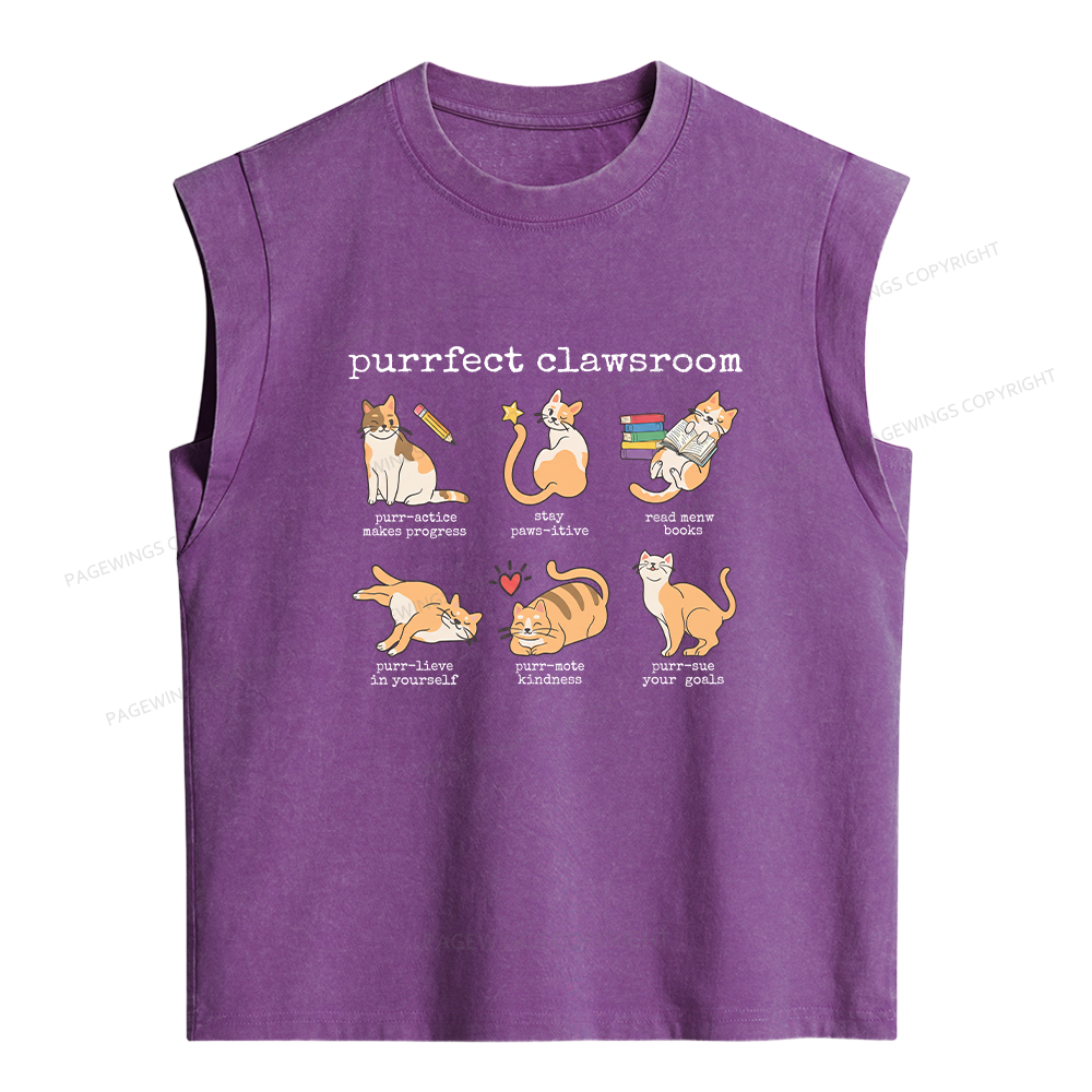 Pagewing Funny Teacher  Women's Washed Tank Top