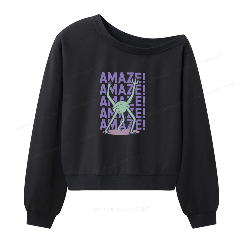Pagewings Rocky Amaze Women Off Shoulder Sweatshirt