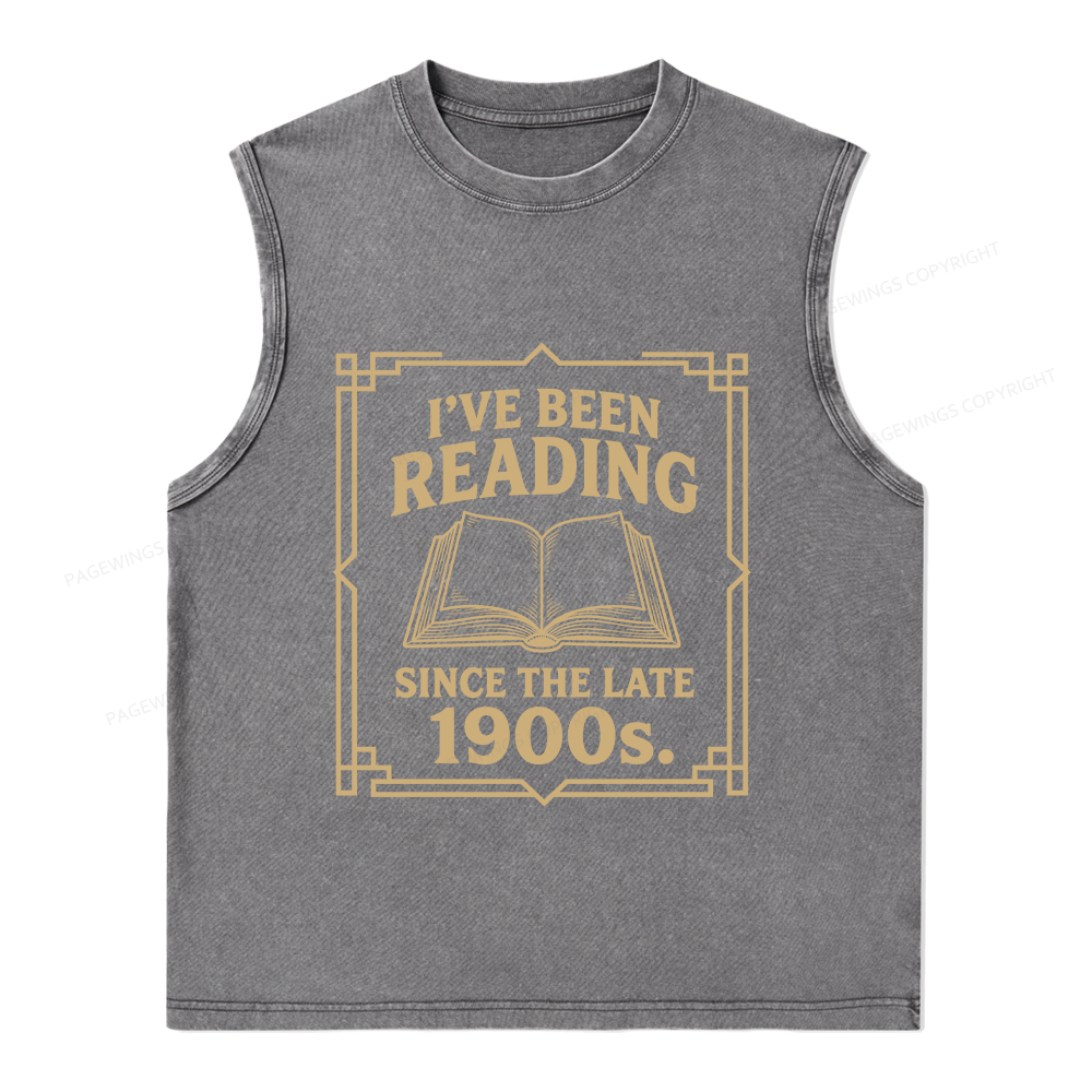 Pagewings I’ve Been Reading Since The Late 1900s Unisex Washed Tank Top