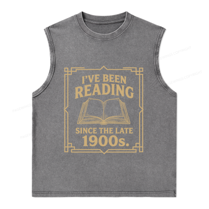 Pagewings I’ve Been Reading Since The Late 1900s Unisex Washed Tank Top