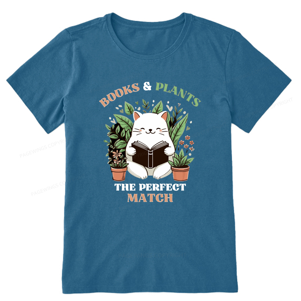 Pagewings Books And Plants - The Perfect Match T-Shirt Unisex Classic T-shirt