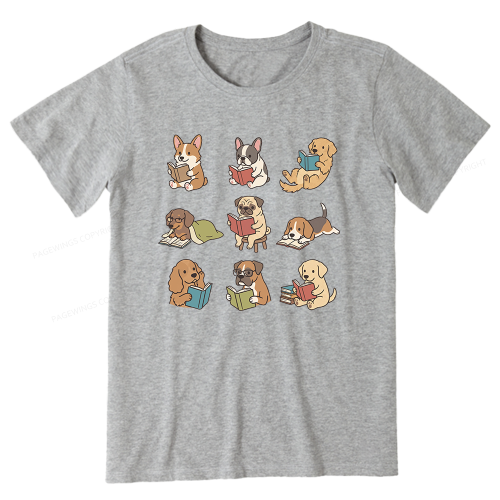 Pagewings Funny Dog Reading Unisex Classic T-shirt