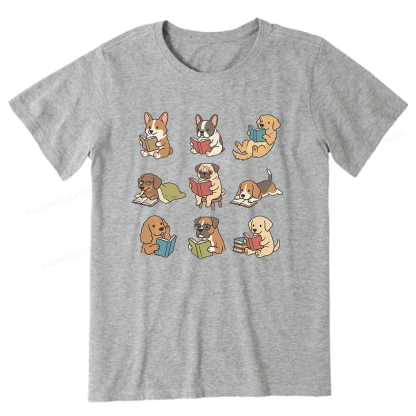 Pagewings Funny Dog Reading Unisex Classic T-shirt