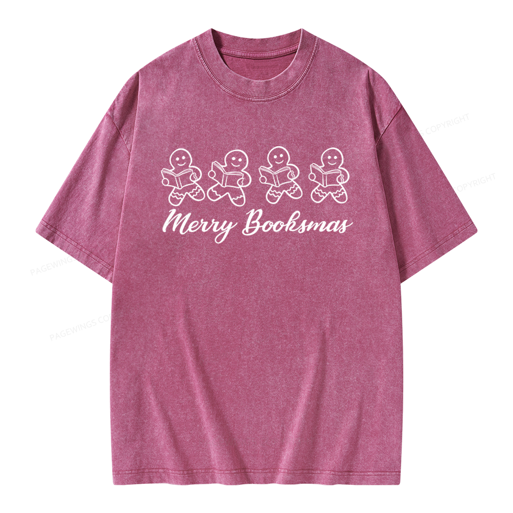 Pagewings Christmas Gingerbread Cookies Unisex Washed T-shirt