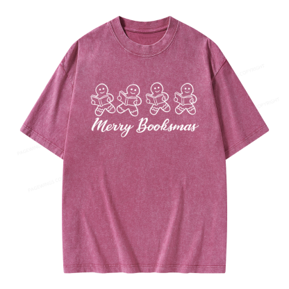 Pagewings Christmas Gingerbread Cookies Unisex Washed T-shirt