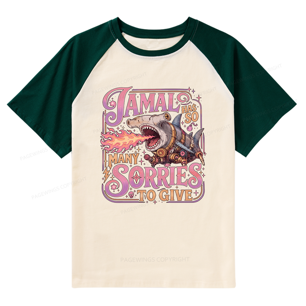 Pagewings So Many Sorries To Give Raglan T-shirt