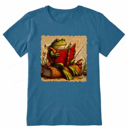 Pagewings Toad Fishing Book Reading Book Unisex Classic T-shirt