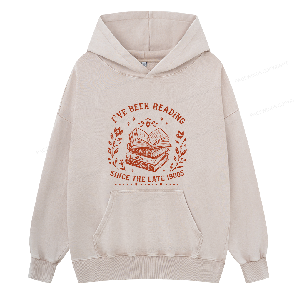 Pagewings I’ve Been Reading Since The Late 1900s Unisex Washed Hoodie